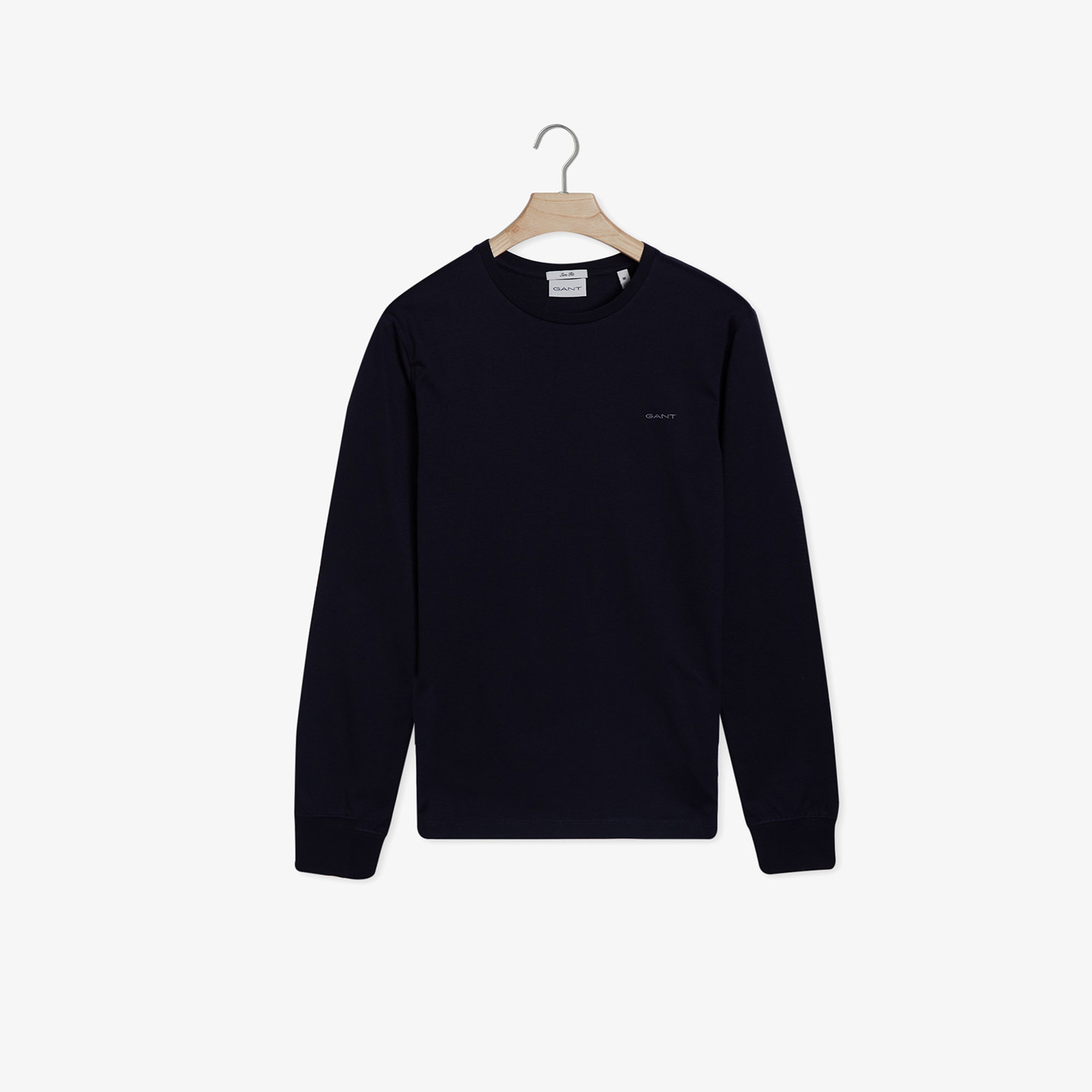 GANT Erkek Siyah Slim Fit Bisiklet Yaka T-Shirt