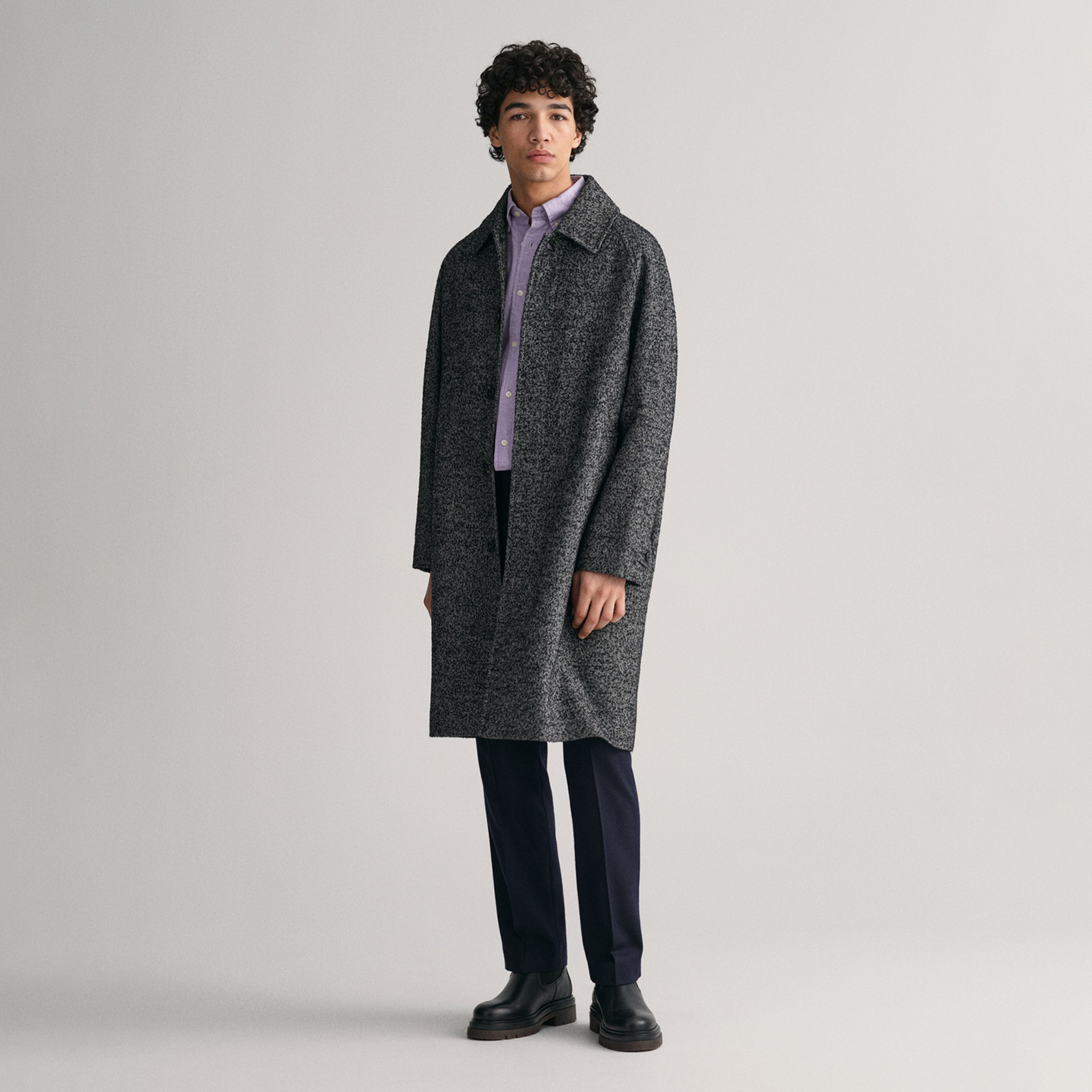 GANT Erkek Mor Regular Fit Düğmeli Yaka Logolu Oxford Gömlek