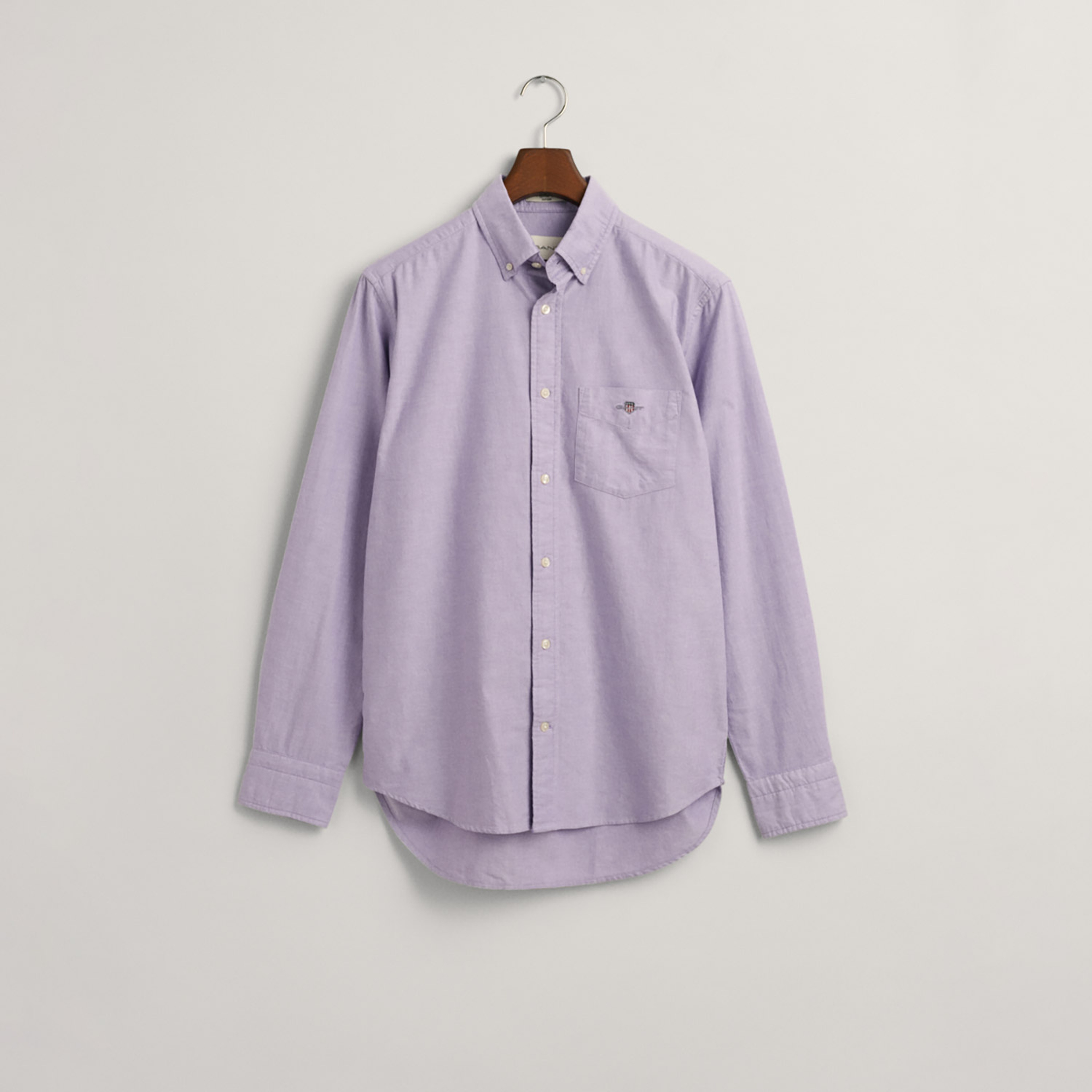 GANT Erkek Mor Regular Fit Düğmeli Yaka Logolu Oxford Gömlek