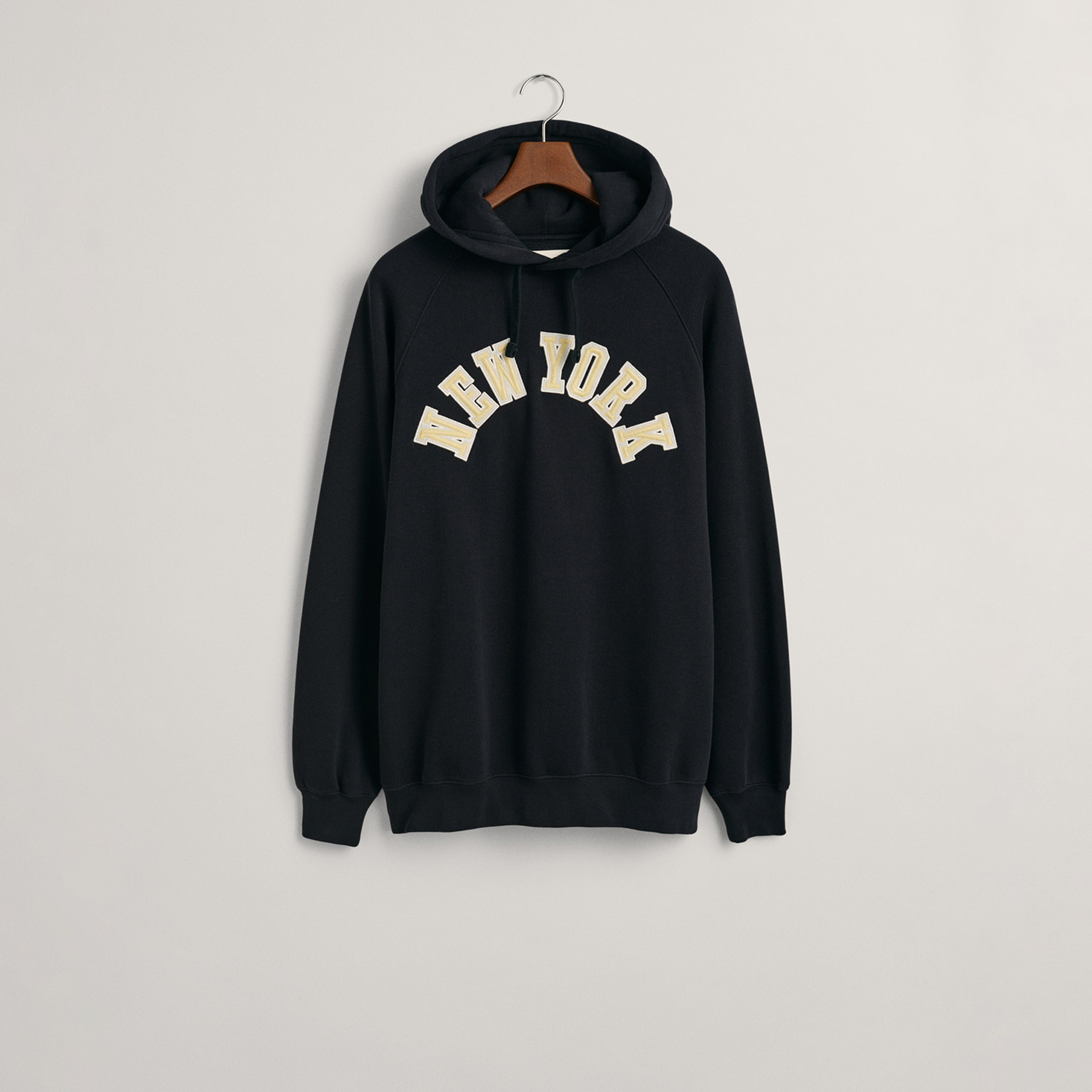 GANT Erkek Siyah Oversize Fit Kapüşonlu Logolu Sweatshirt