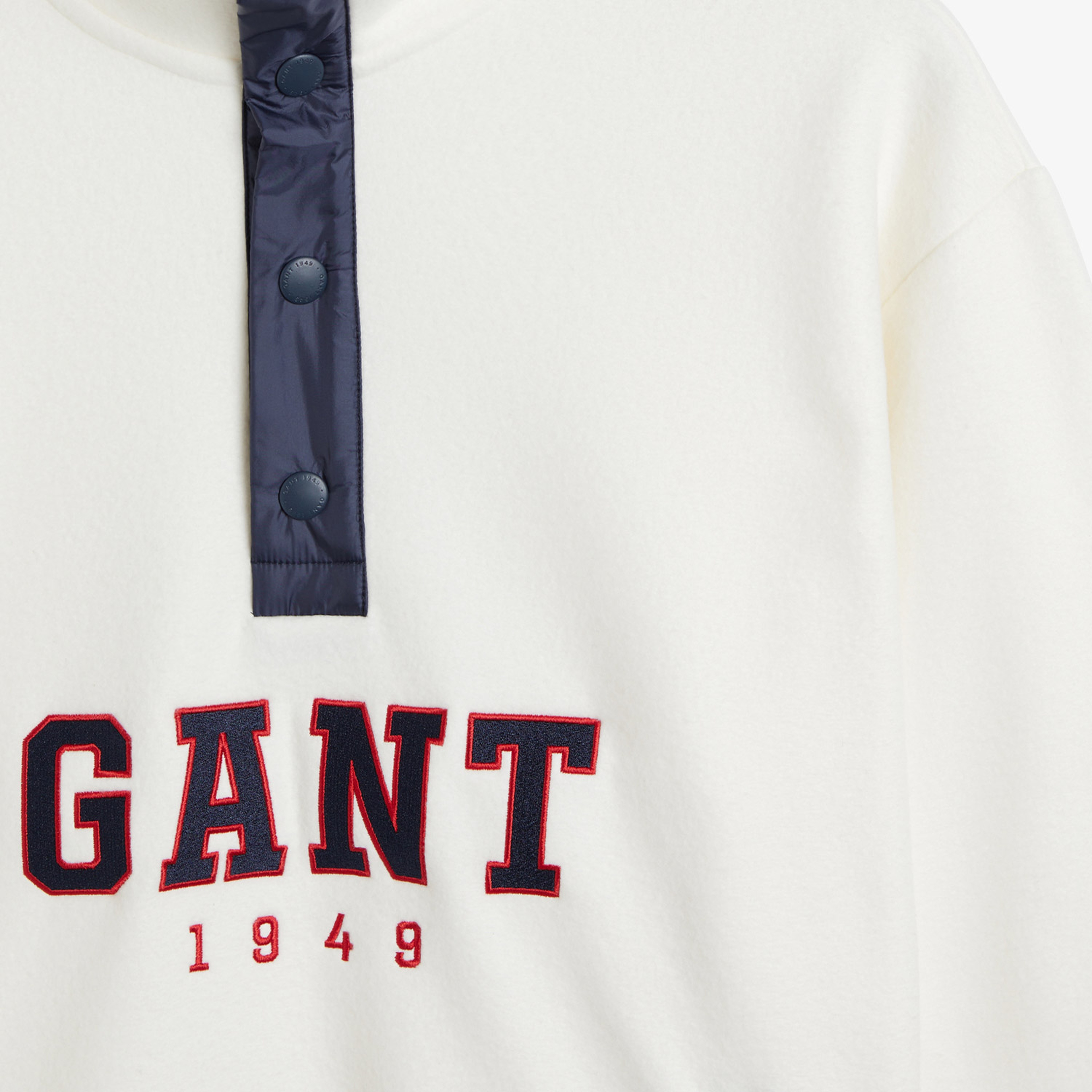 GANT Erkek Krem Regular Fit Yarım Fermuarlı Logolu Sweatshirt