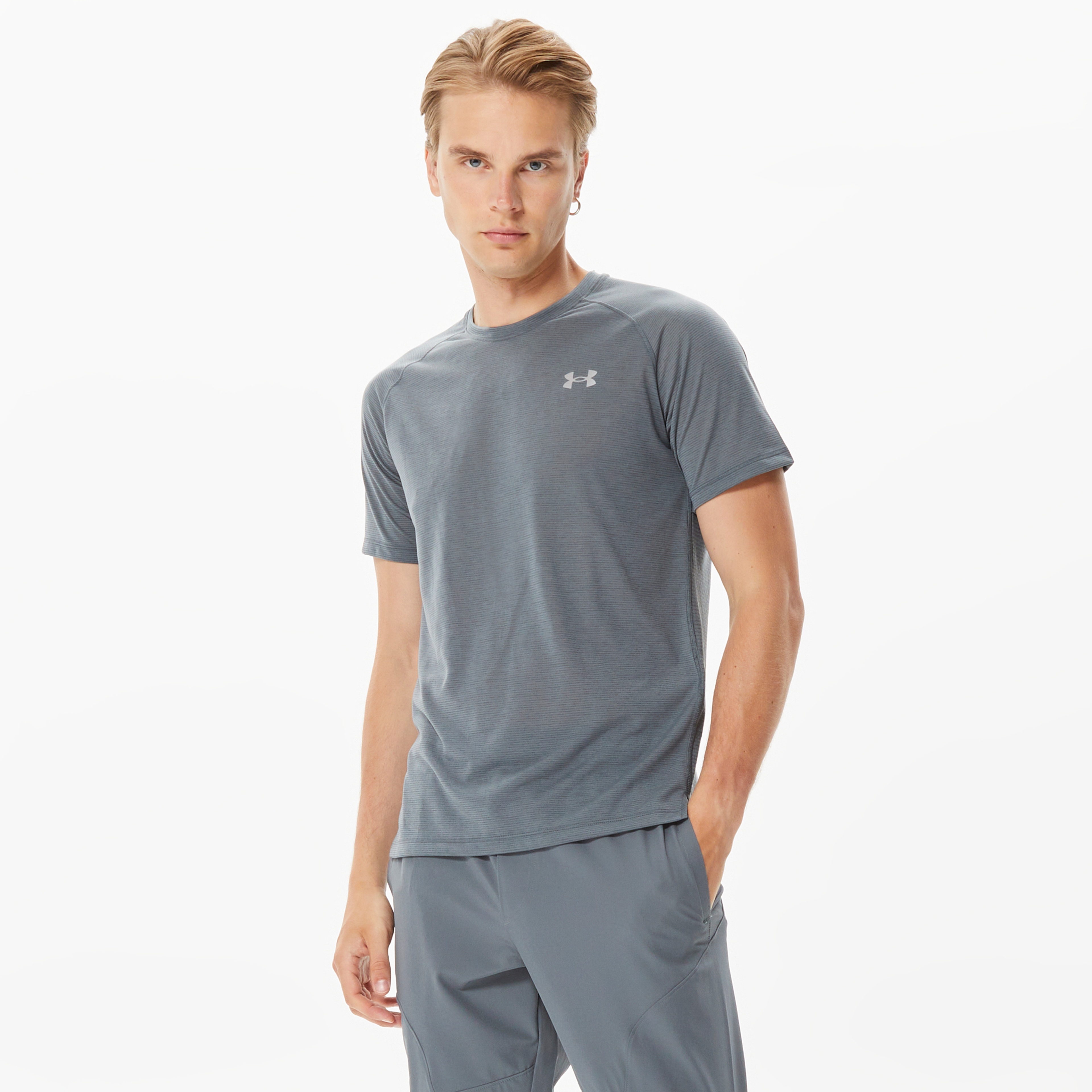 Under Armour Streaker Erkek Gri T-Shirt