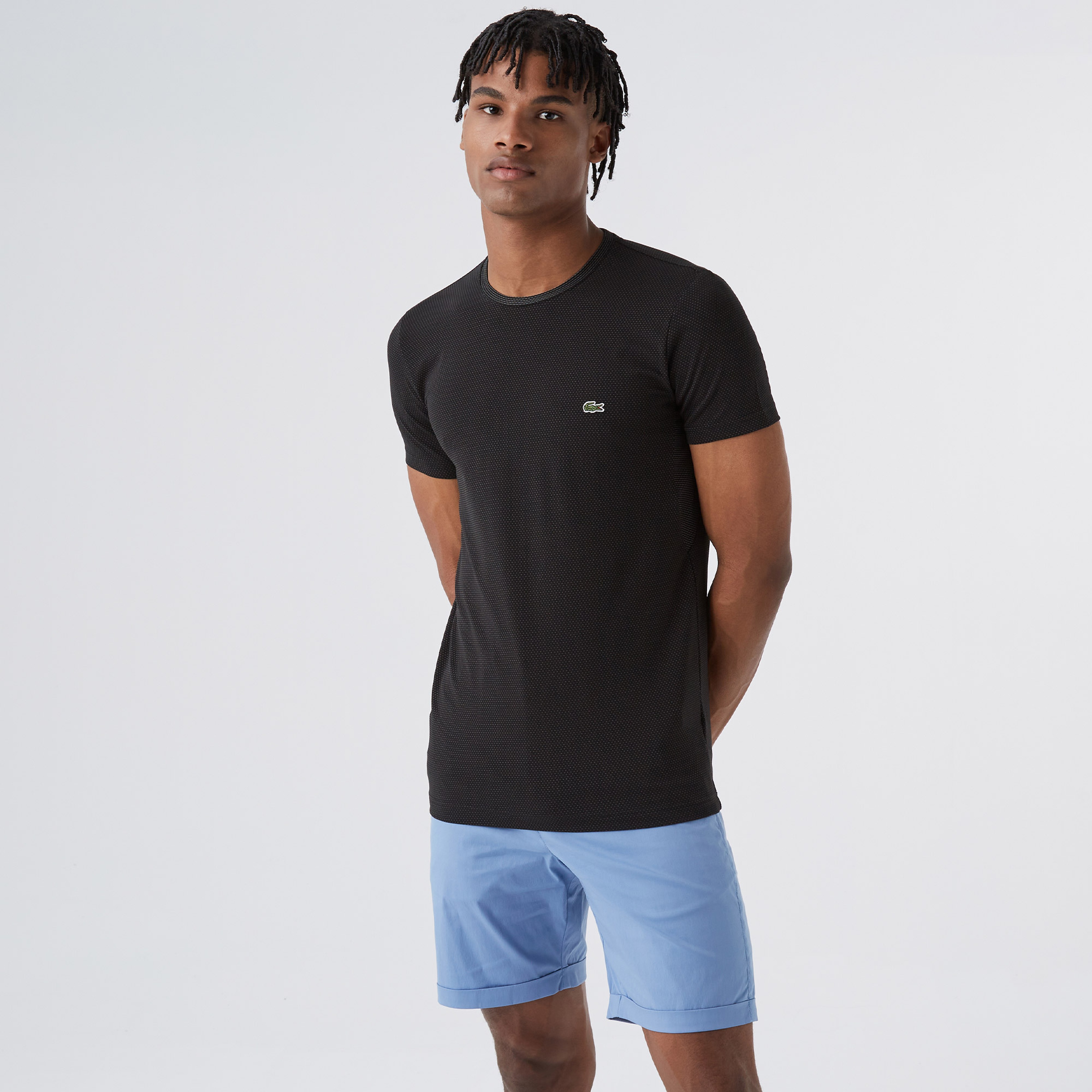 Erkek Slim Fit Bisiklet Yaka Siyah T-Shirt