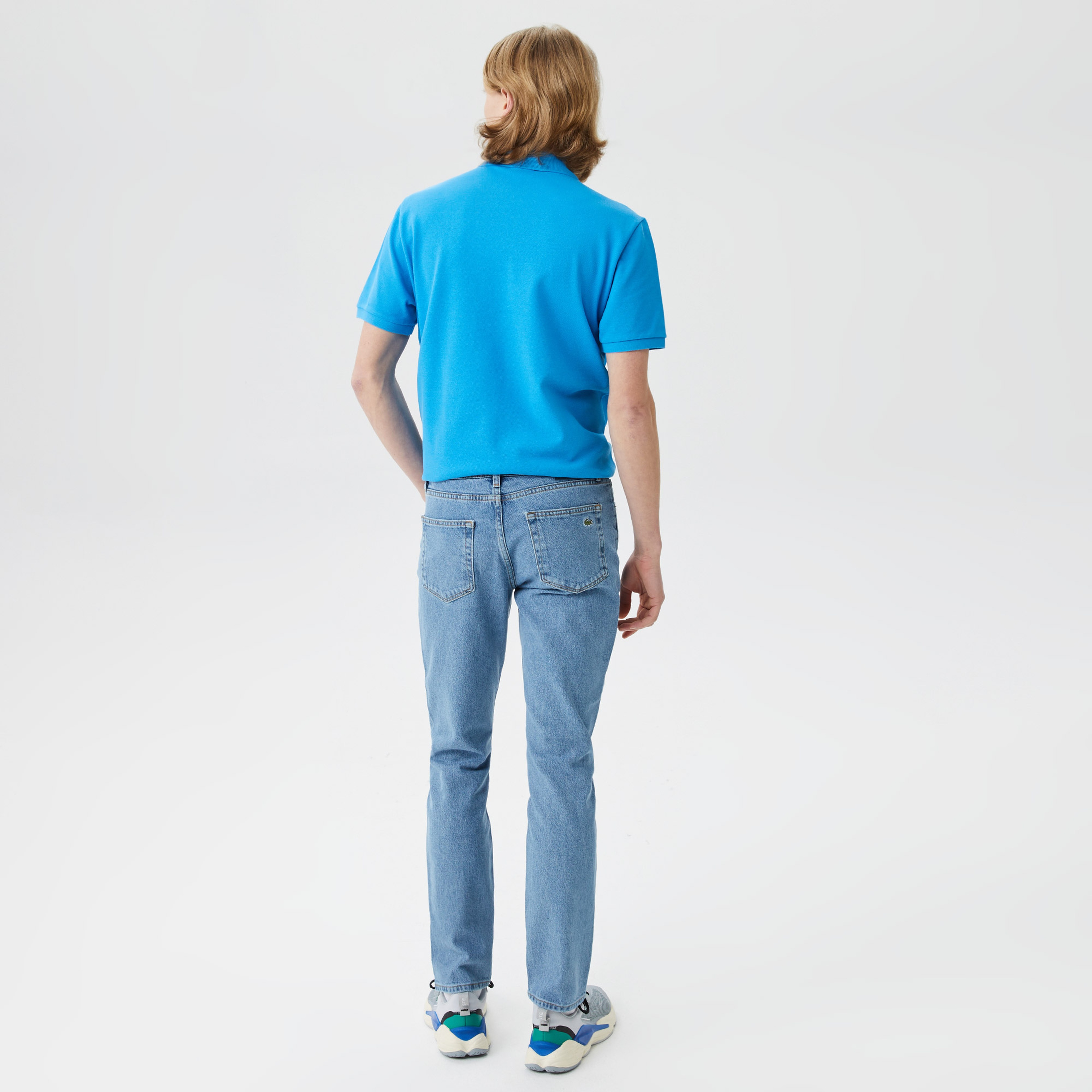 Lacoste Erkek Slim Fit Desenli Mavi Pantolon