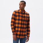 Erkek Slim Fit Ekose Lacivert Gömlek