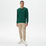 Lacoste Erkek Regular Fit Bisiklet Yaka Yeşil Triko