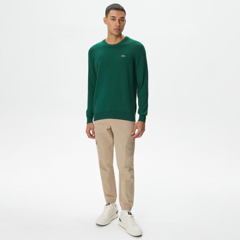 Lacoste Erkek Regular Fit Bisiklet Yaka Yeşil Triko