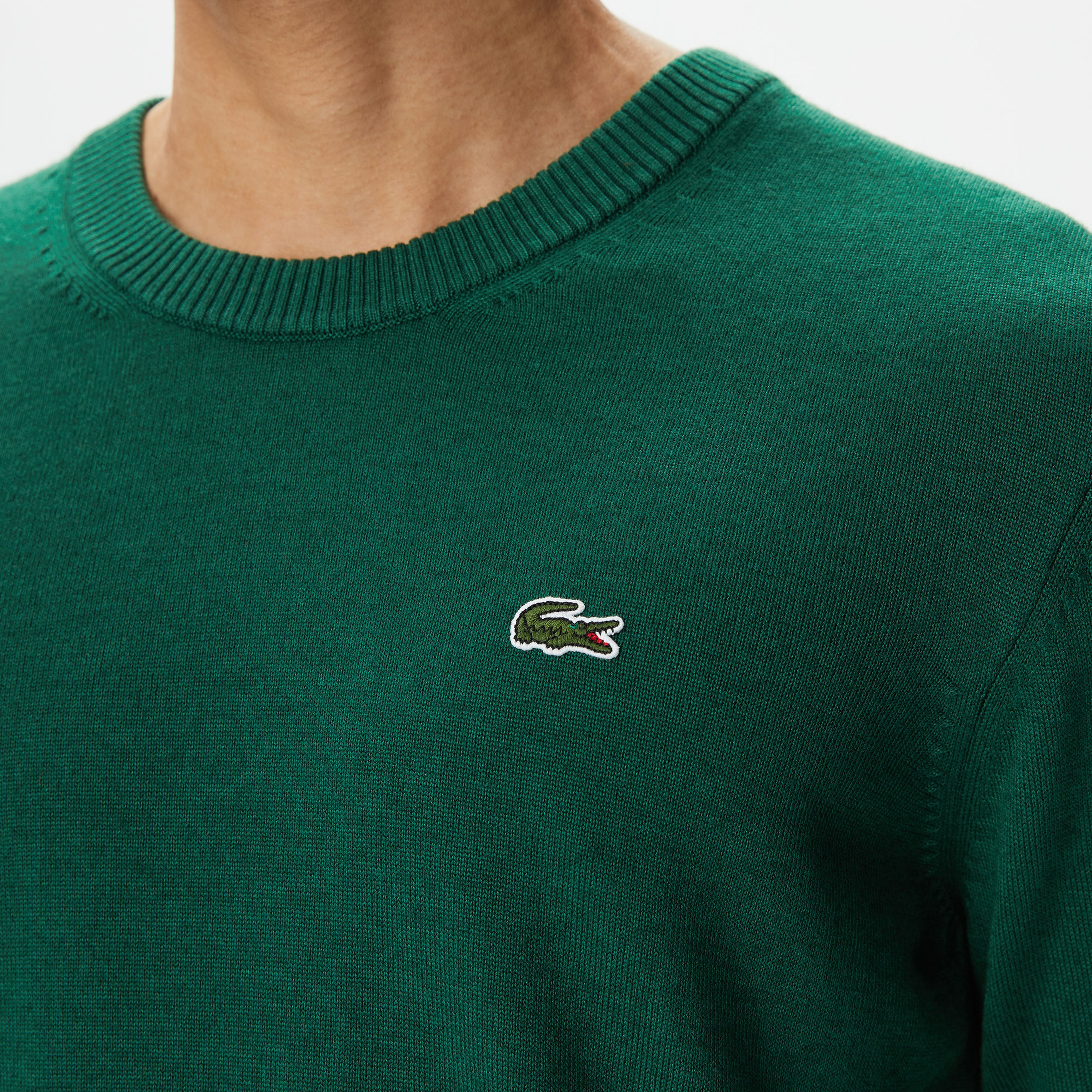 Lacoste Erkek Regular Fit Bisiklet Yaka Yeşil Triko
