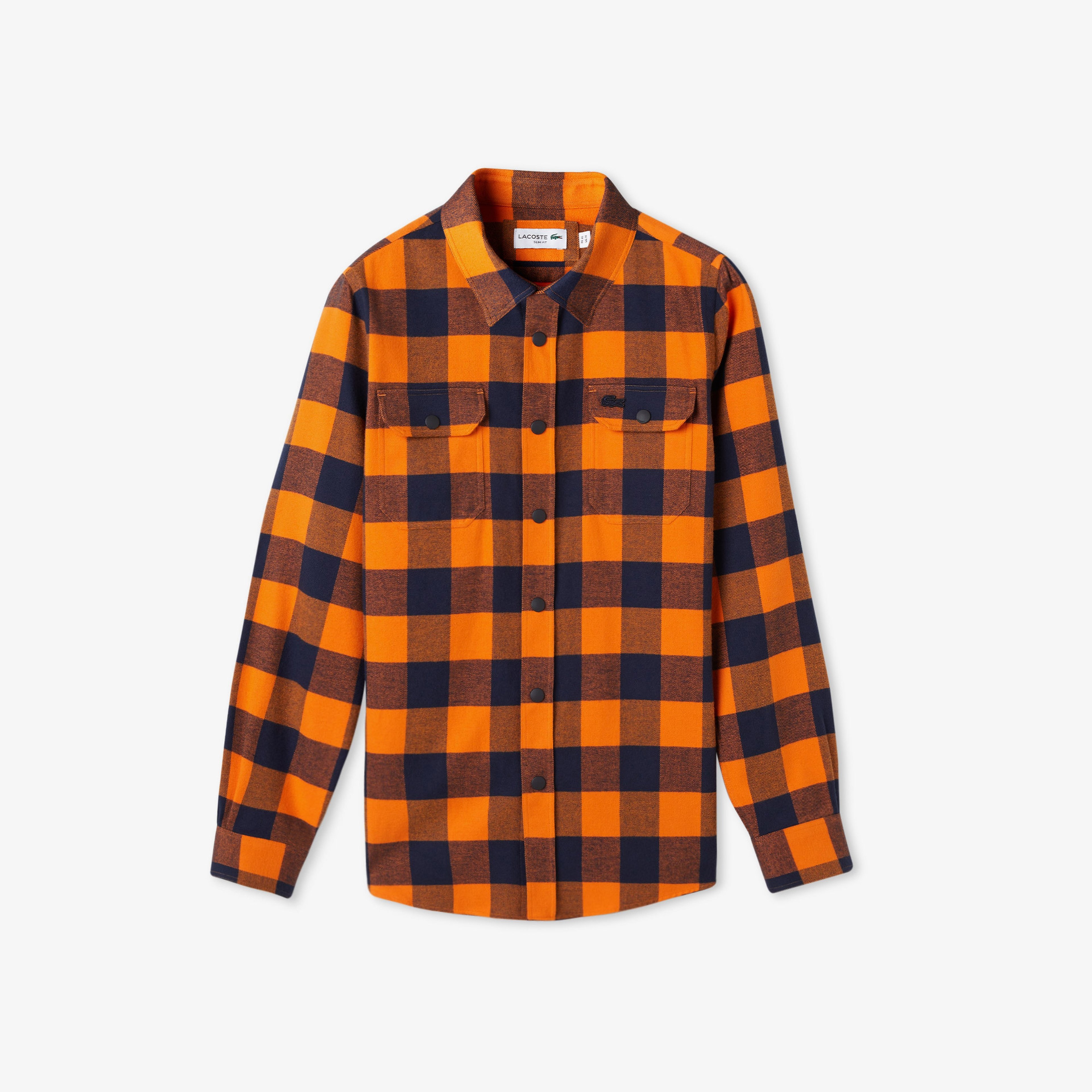 Erkek Slim Fit Ekose Lacivert Gömlek