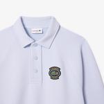 Erkek Loose Fit Polo Yaka Mavi Sweatshirt