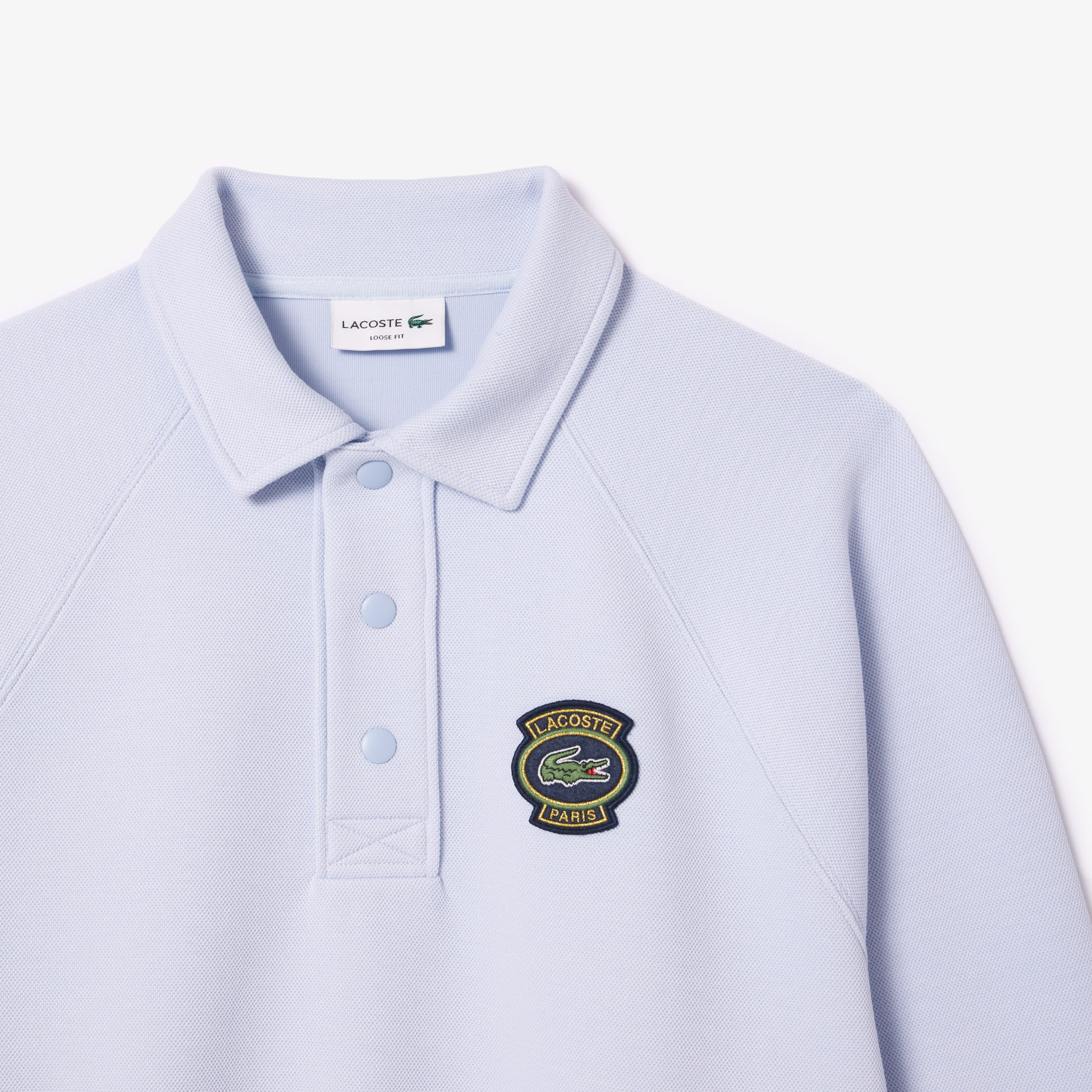 Erkek Loose Fit Polo Yaka Mavi Sweatshirt