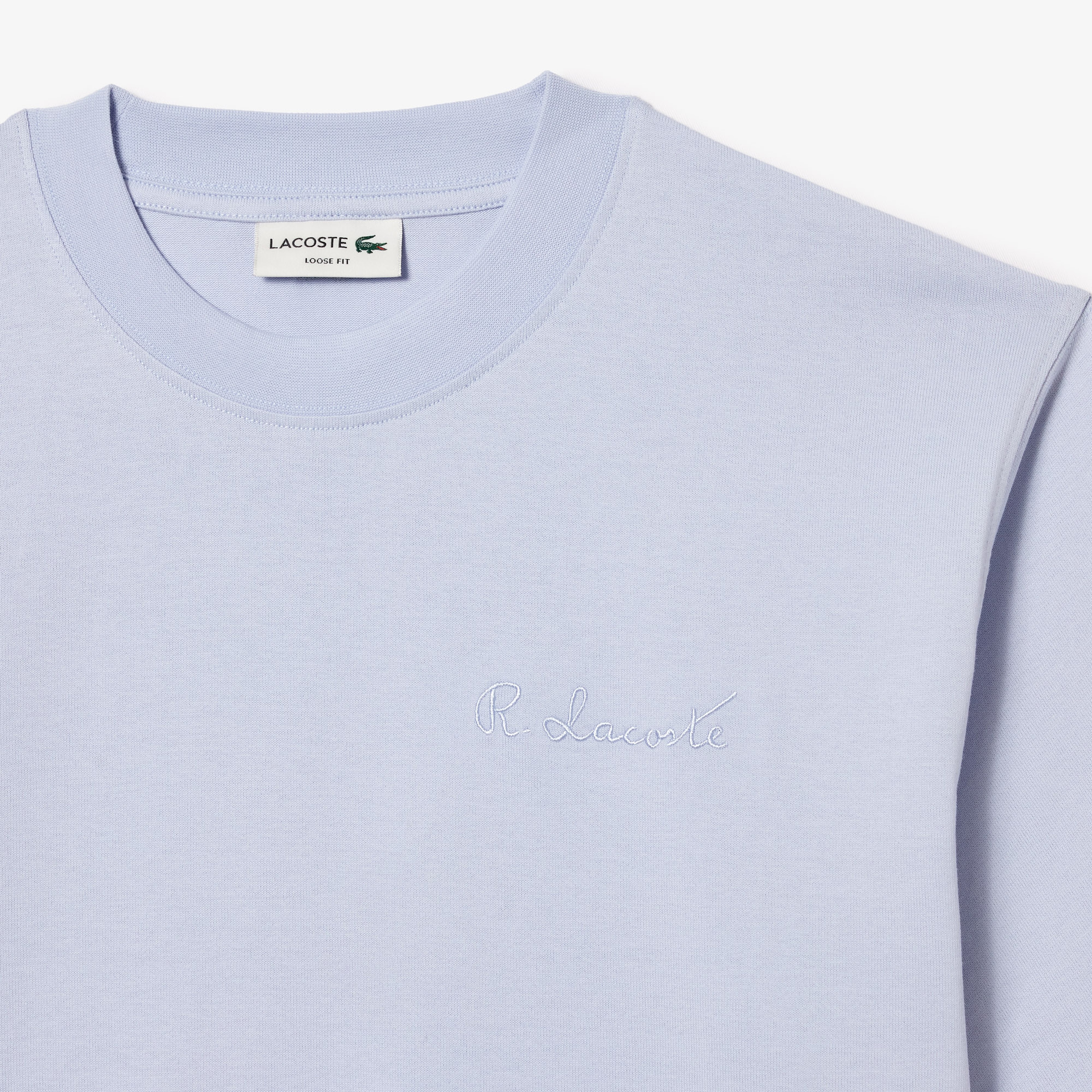 Erkek Loose Fit Bisiklet Yaka Açık Mavi T-Shirt