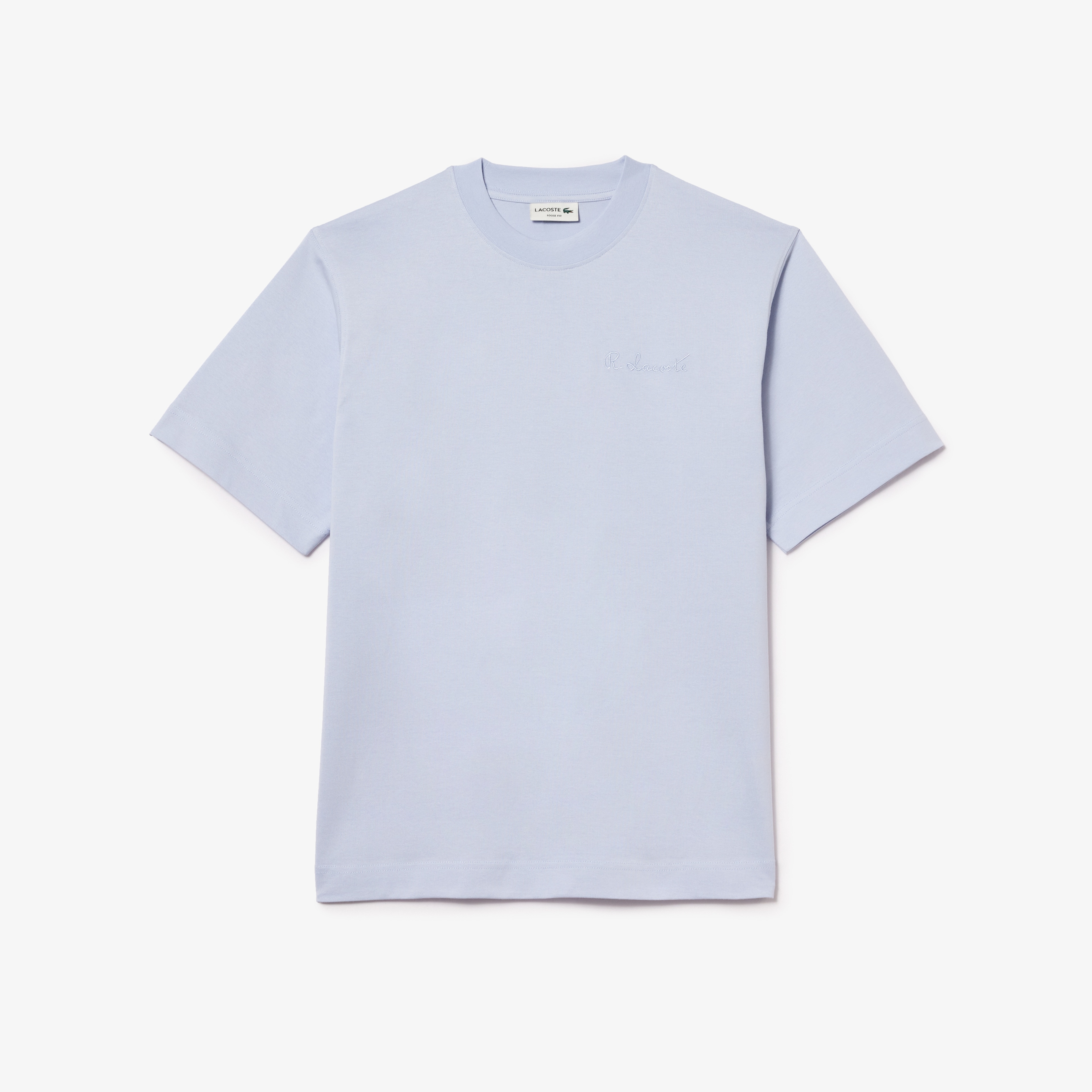 Erkek Loose Fit Bisiklet Yaka Açık Mavi T-Shirt