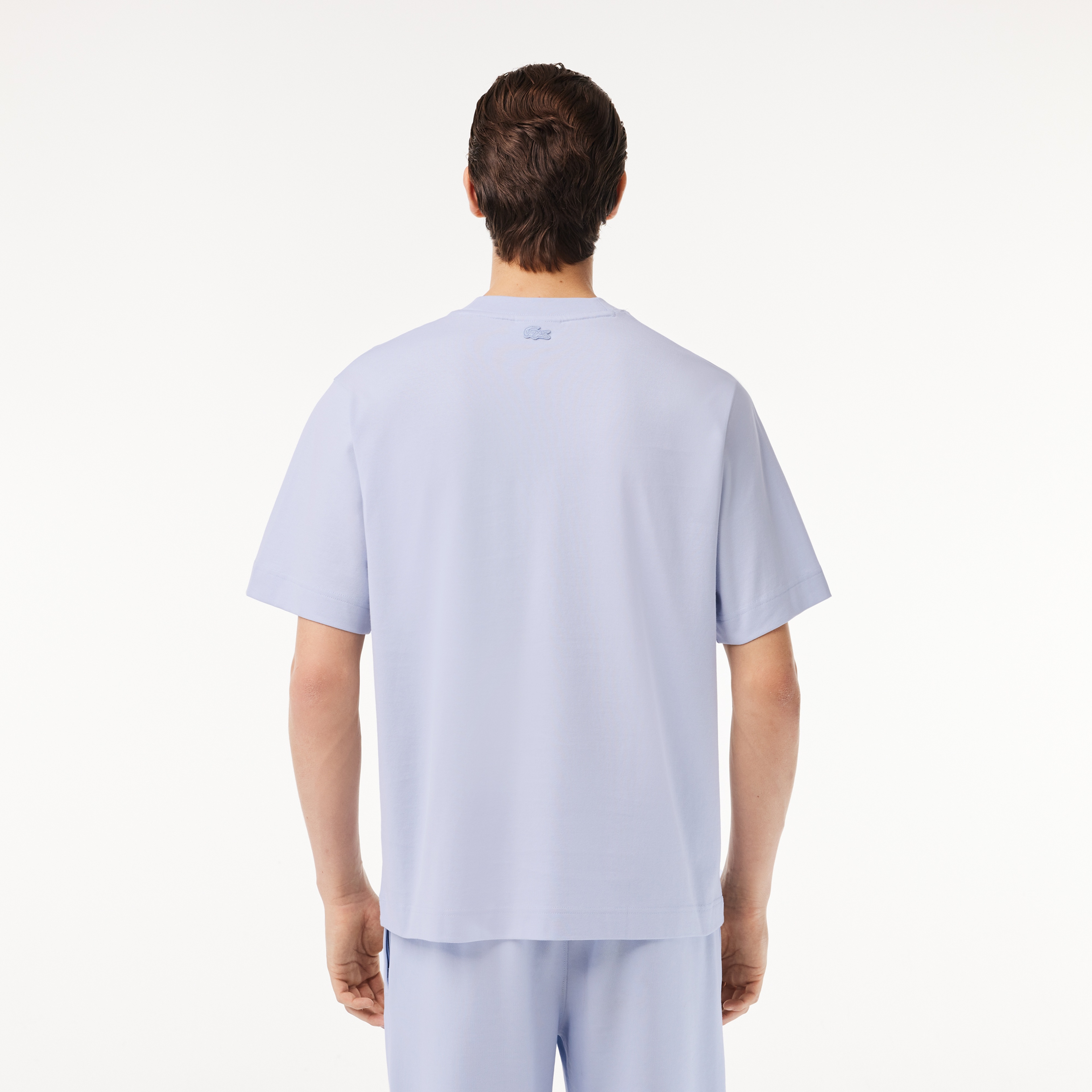 Erkek Loose Fit Bisiklet Yaka Açık Mavi T-Shirt