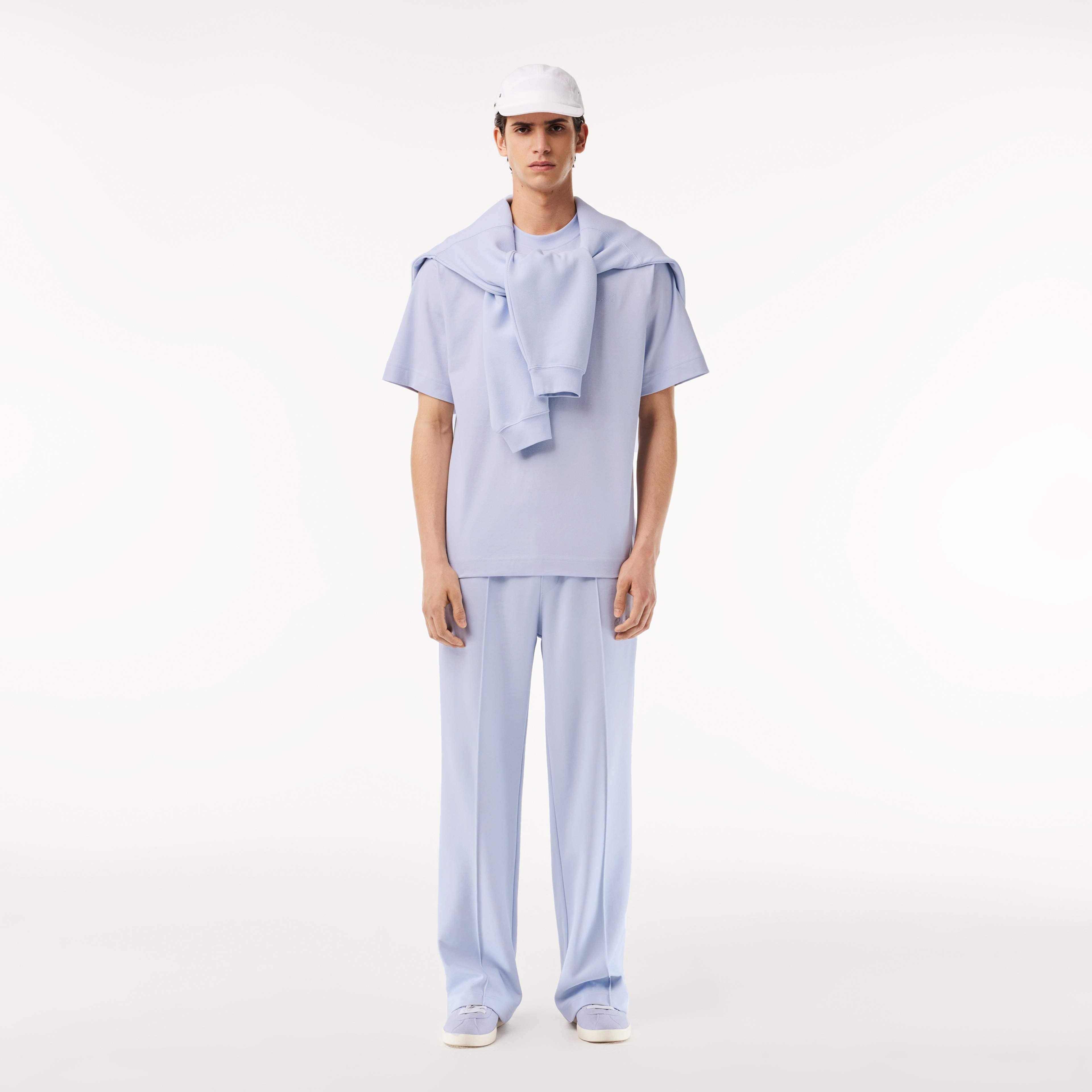 Erkek Loose Fit Bisiklet Yaka Açık Mavi T-Shirt