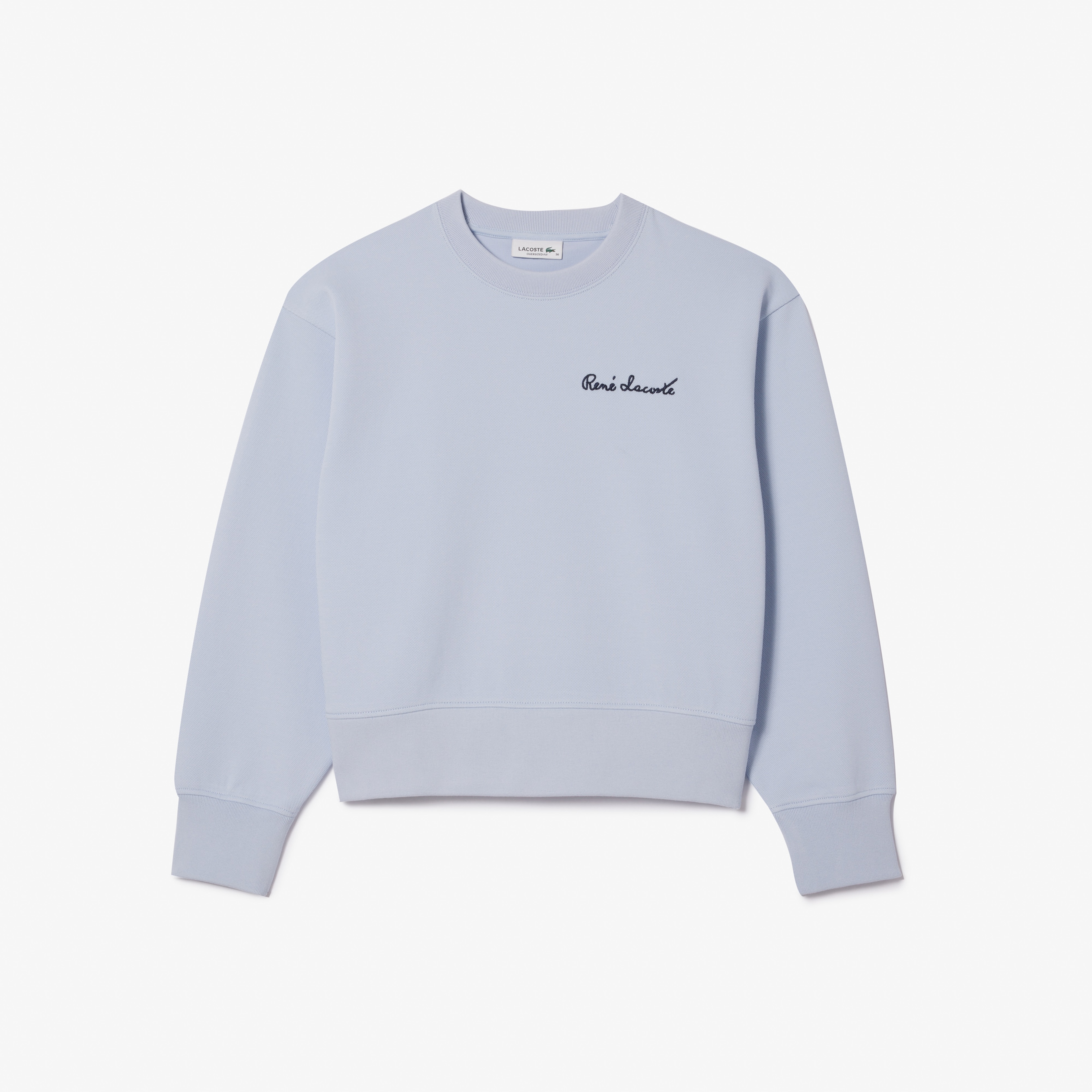 Kadın Bisiklet Yaka Mavi Sweatshirt
