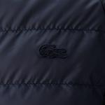Erkek Kapüşonlu Monogram Çift Taraflı Lacivert Bomber Ceket