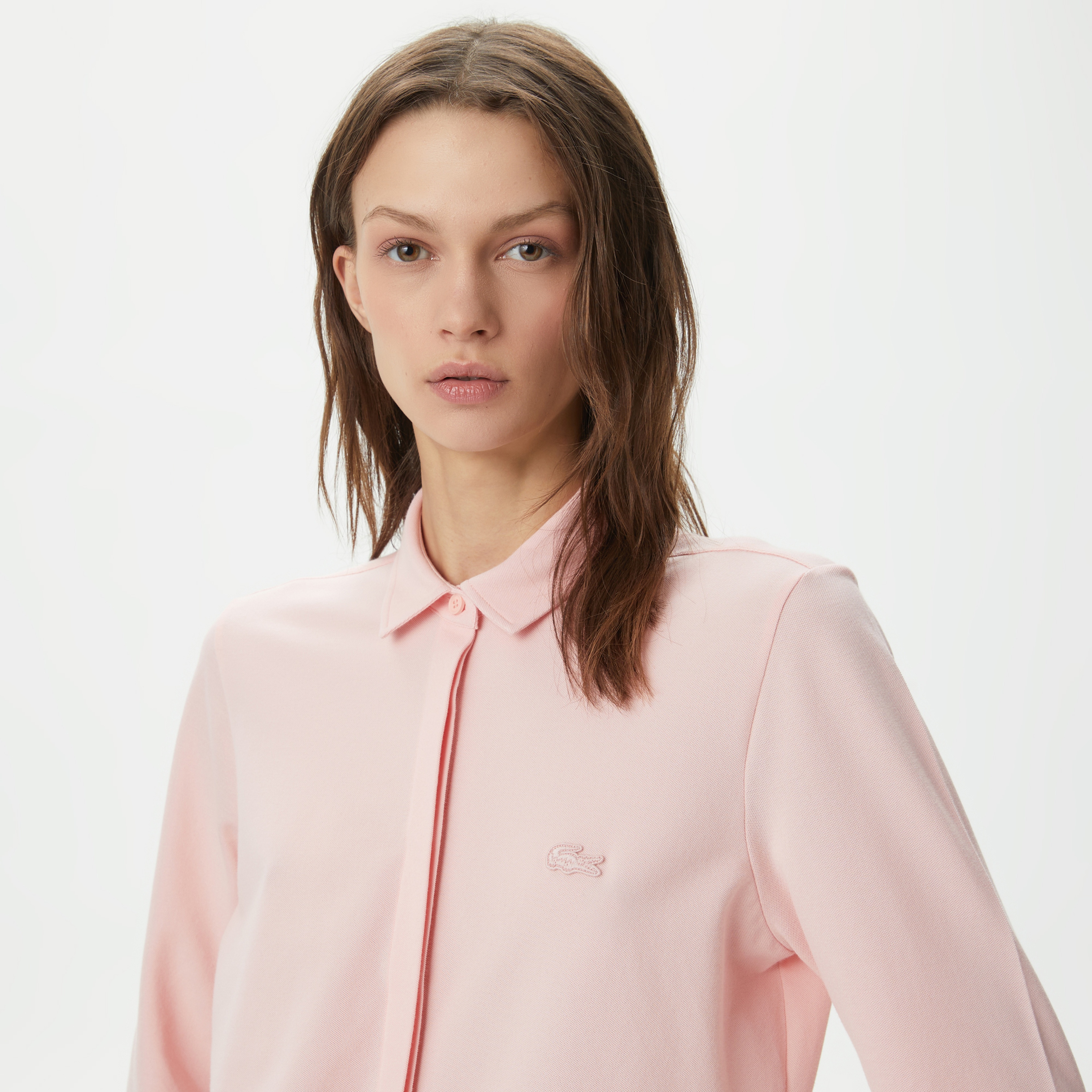 Kadın Slim Fit Organik Pamuk Pembe Gömlek
