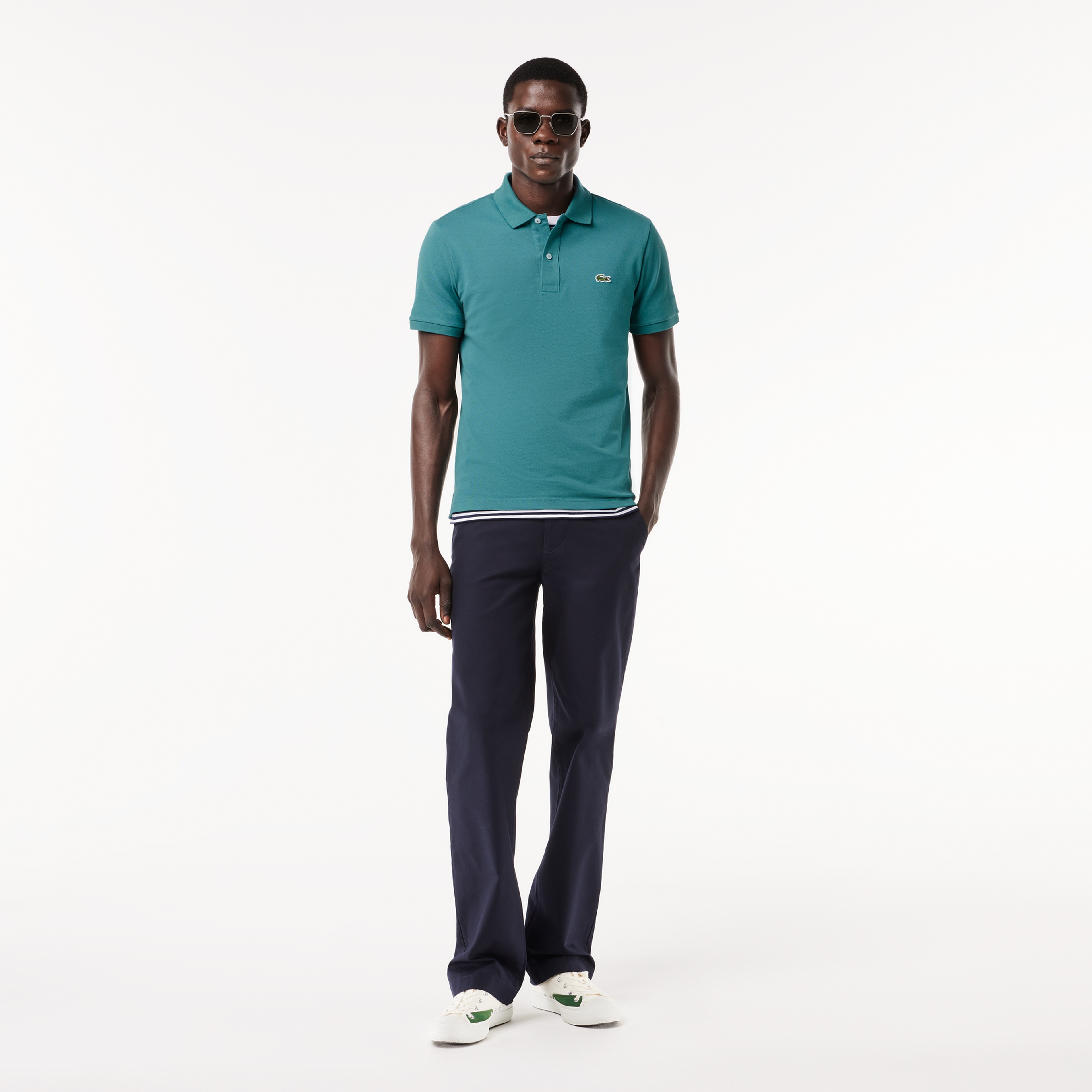 L.12.12 Erkek Slim Fit Mavi Polo