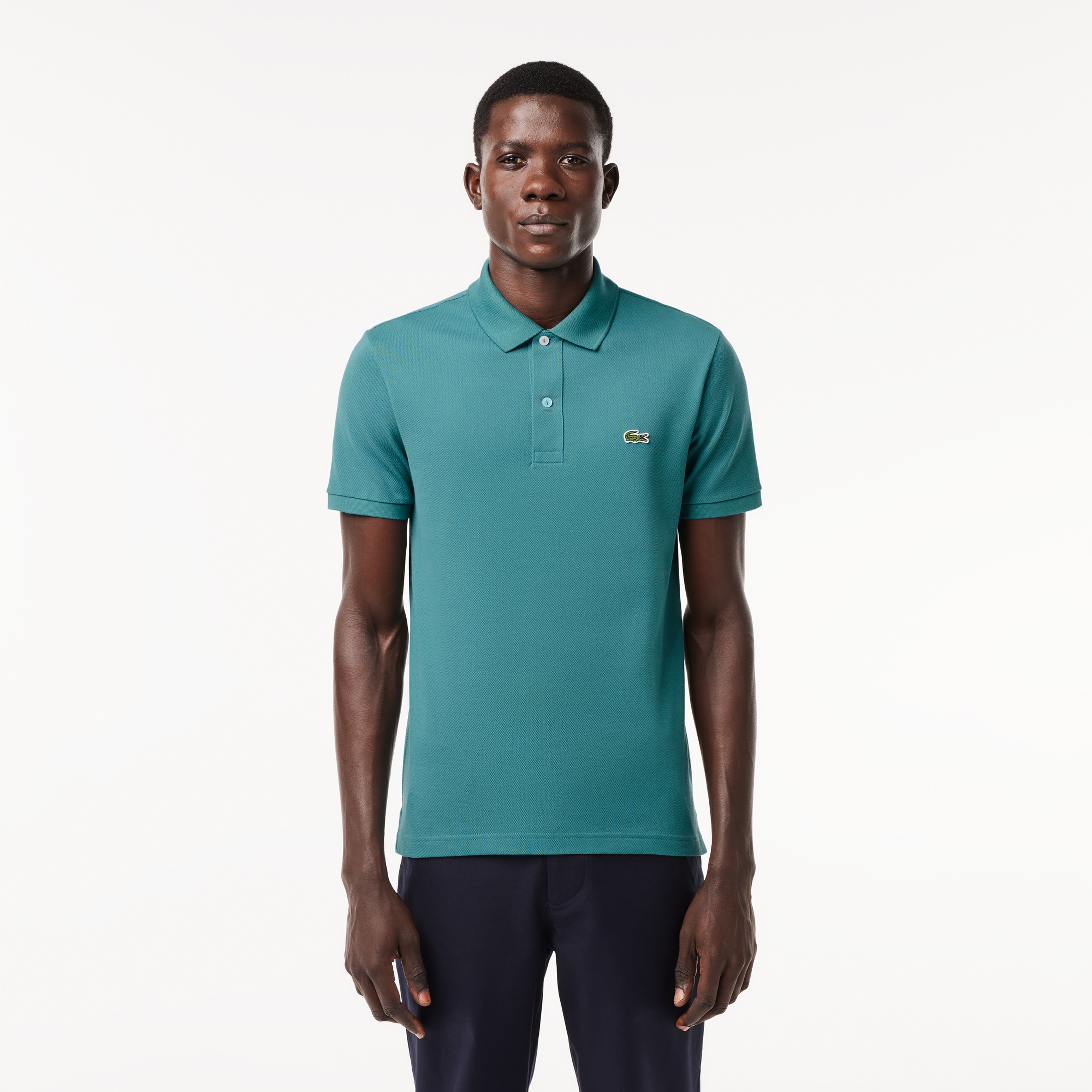 L.12.12 Erkek Slim Fit Mavi Polo