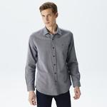 Erkek Slim Fit Gri Gömlek