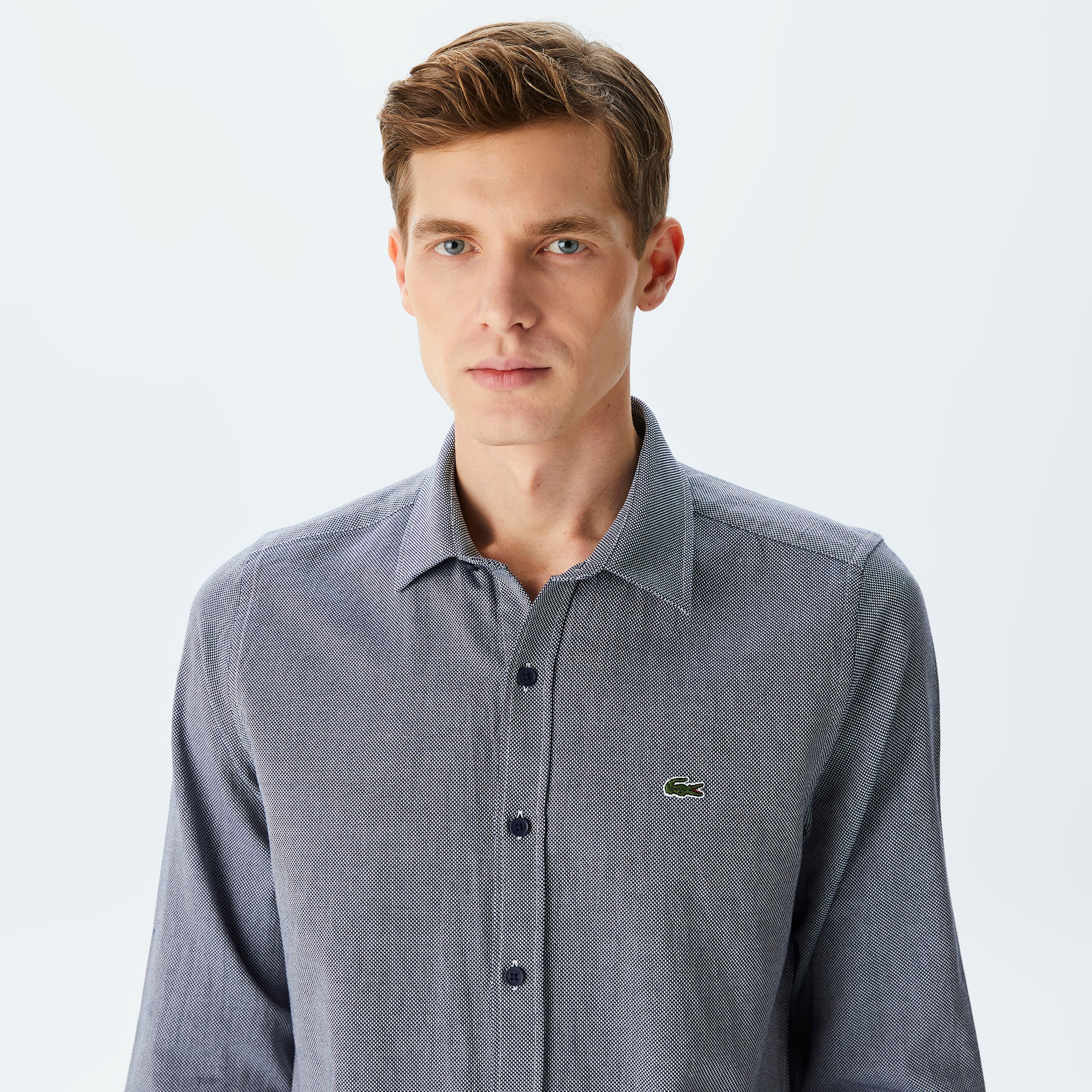 Erkek Slim Fit Gri Gömlek