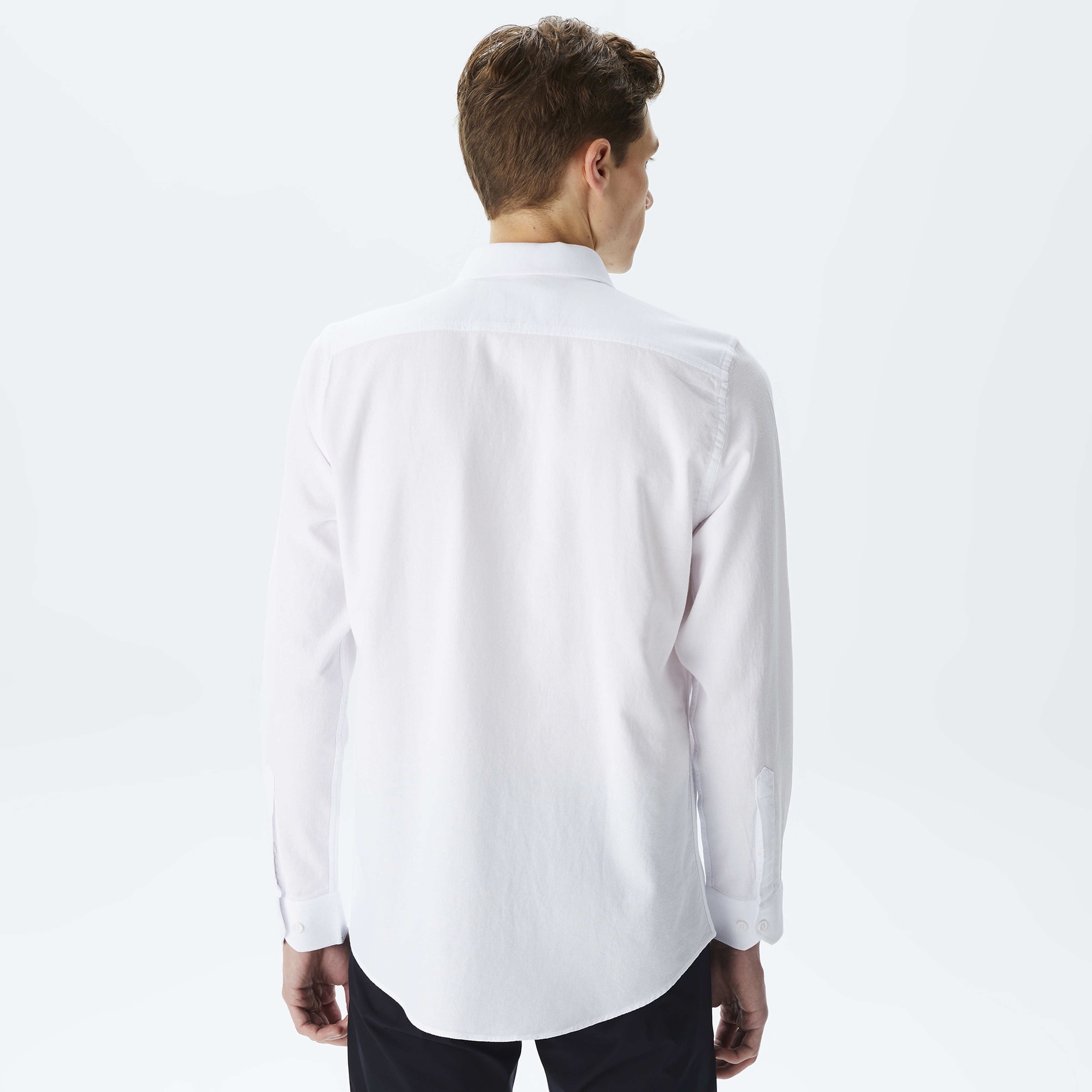 Erkek Slim Fit Beyaz Gömlek