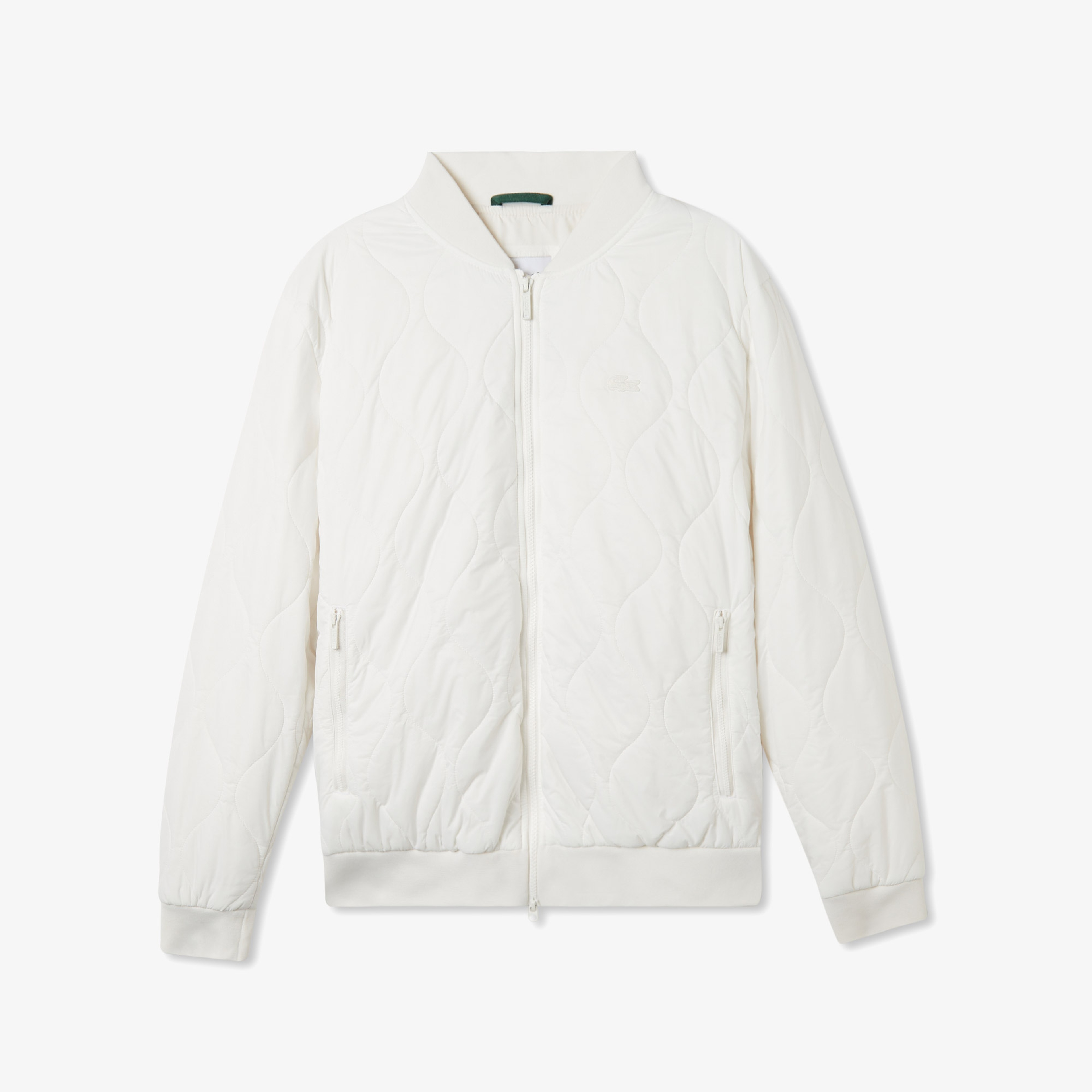 Erkek Dik Yaka Kapitone Beyaz Mont