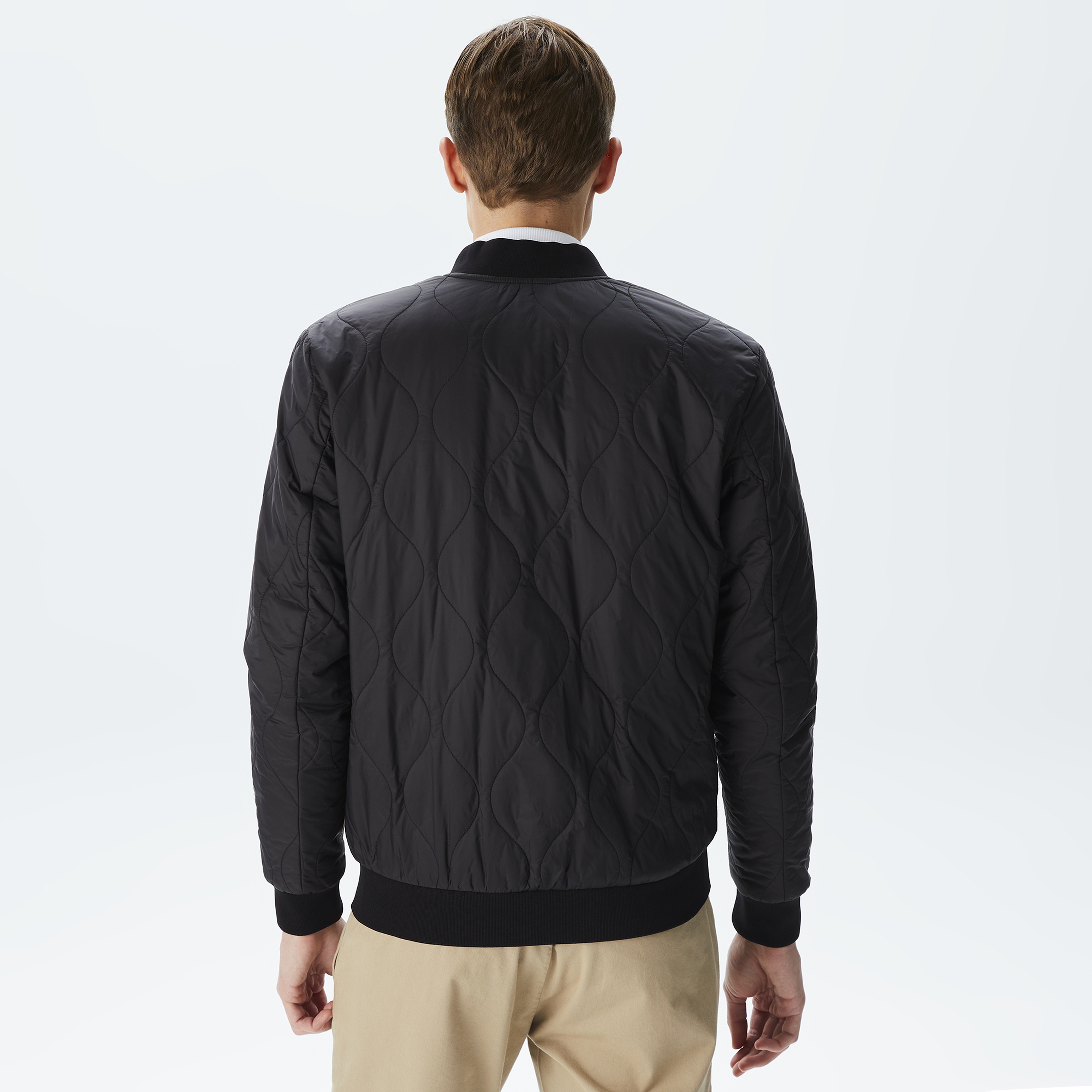 Erkek Dik Yaka Kapitone Siyah Mont