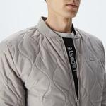 Erkek Dik Yaka Kapitone Gri Mont