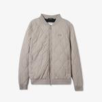 Erkek Dik Yaka Kapitone Gri Mont