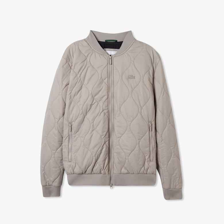 Erkek Dik Yaka Kapitone Gri Mont