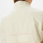 Kadın Kapüşonlu Baskılı Beyaz Mont