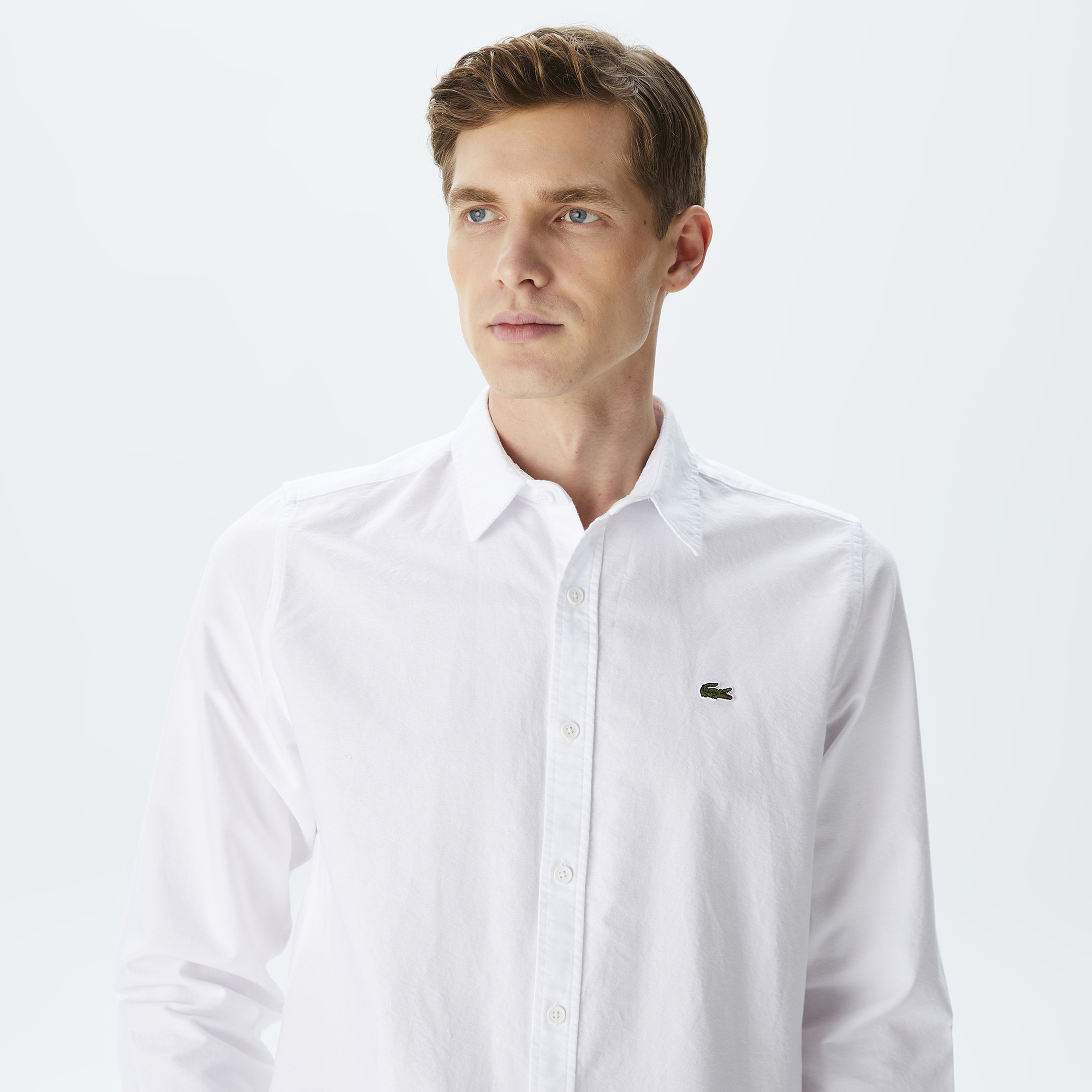 Erkek Slim Fit Beyaz Gömlek