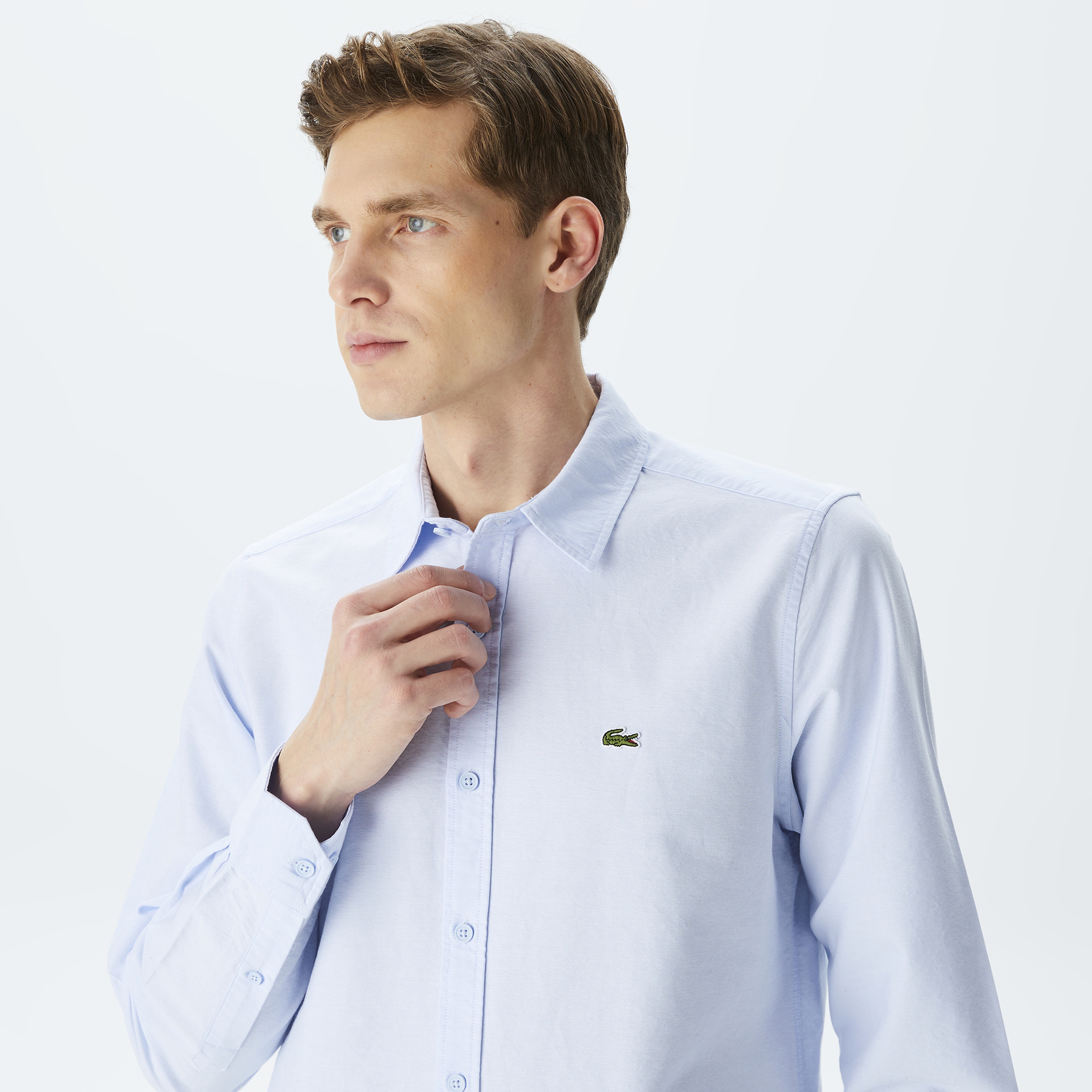 Erkek Slim Fit Mavi Gömlek