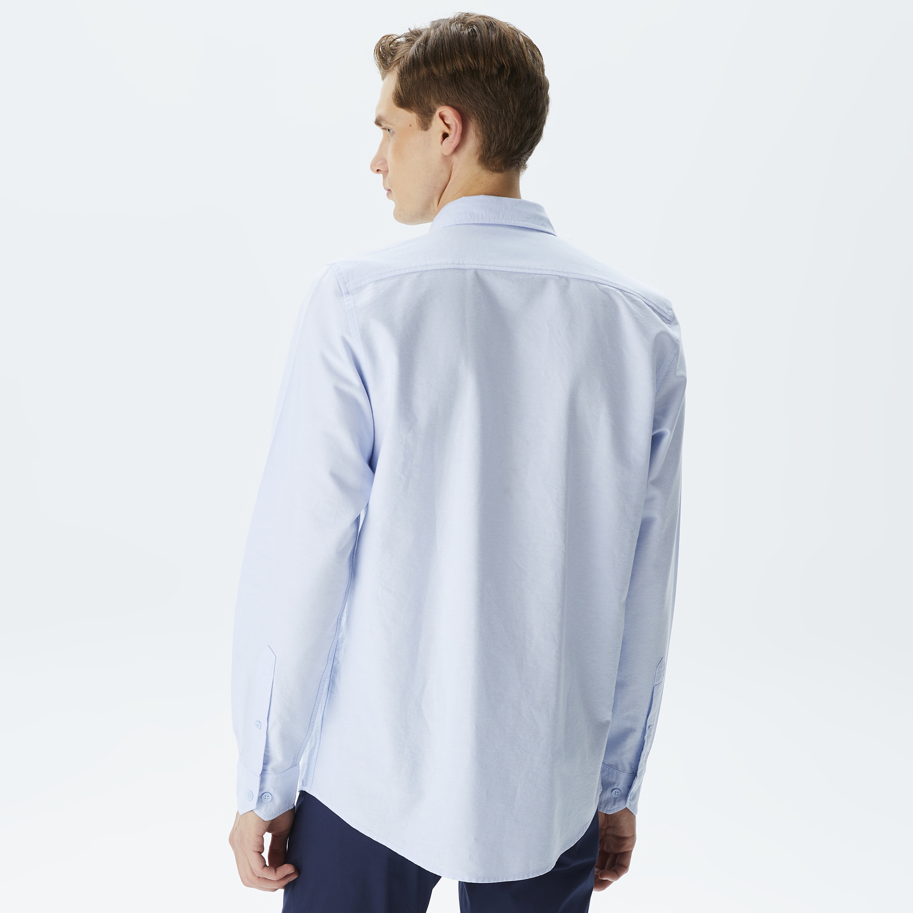 Erkek Slim Fit Mavi Gömlek