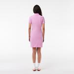 Kadın Straight Fit Polo Yaka Pembe Elbise