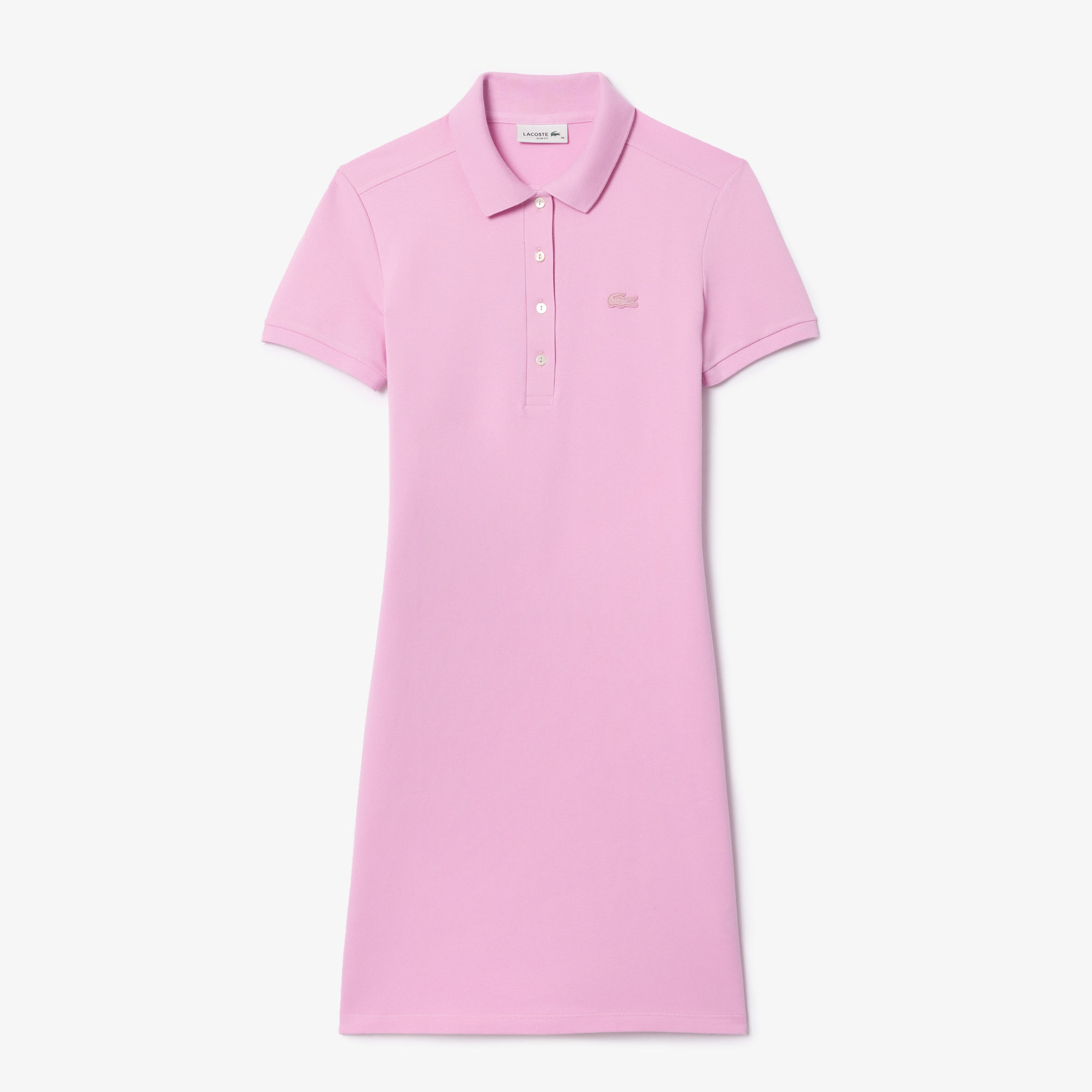 Kadın Straight Fit Polo Yaka Pembe Elbise