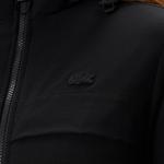 Kadın Kapüşonlu Baskılı Siyah Mont