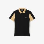 Erkek Regular Fit Renk Bloklu Siyah Polo