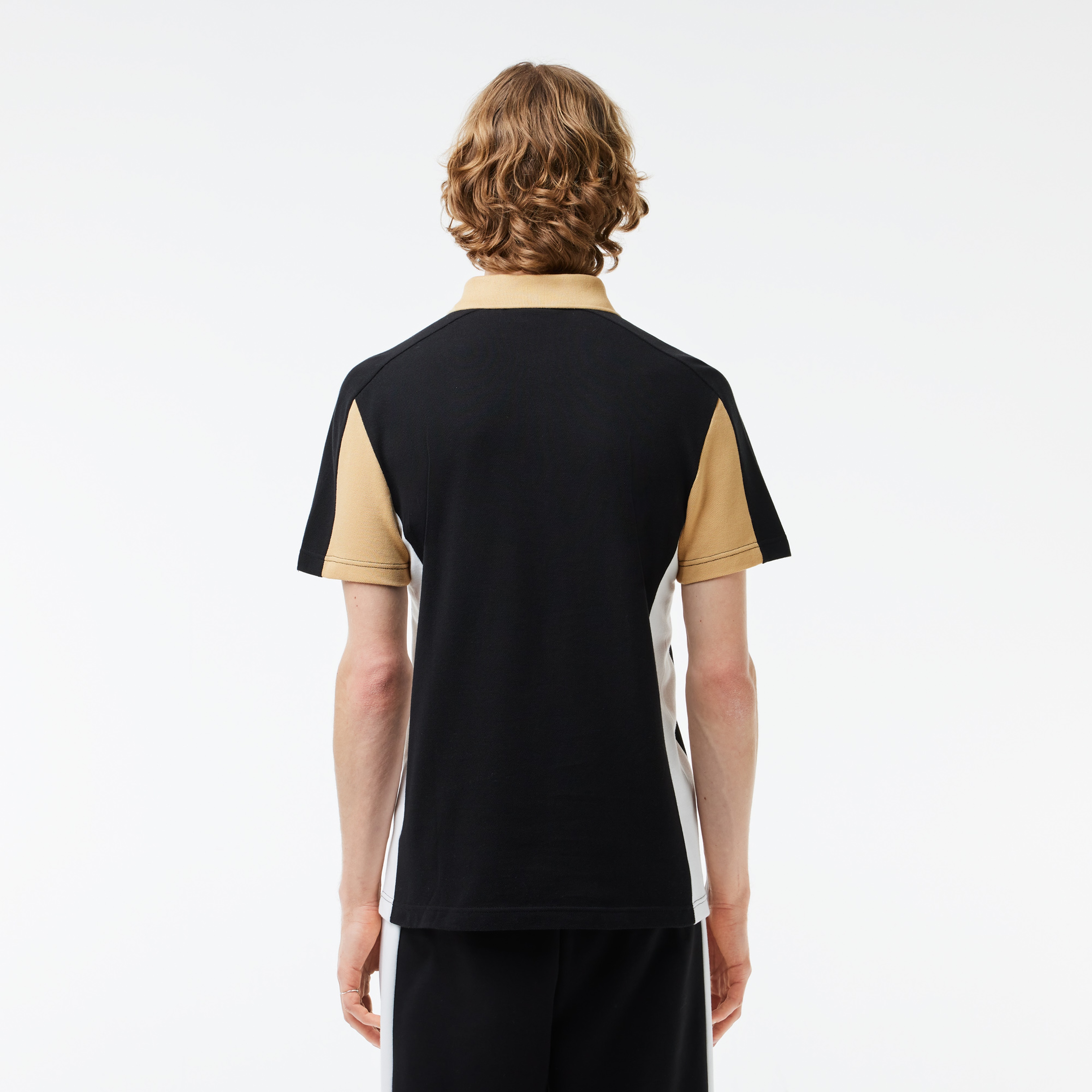 Erkek Regular Fit Renk Bloklu Siyah Polo