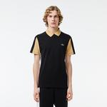 Erkek Regular Fit Renk Bloklu Siyah Polo