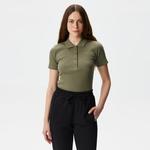 Kadın Slim Fit Organik Pamuk Yeşil Polo