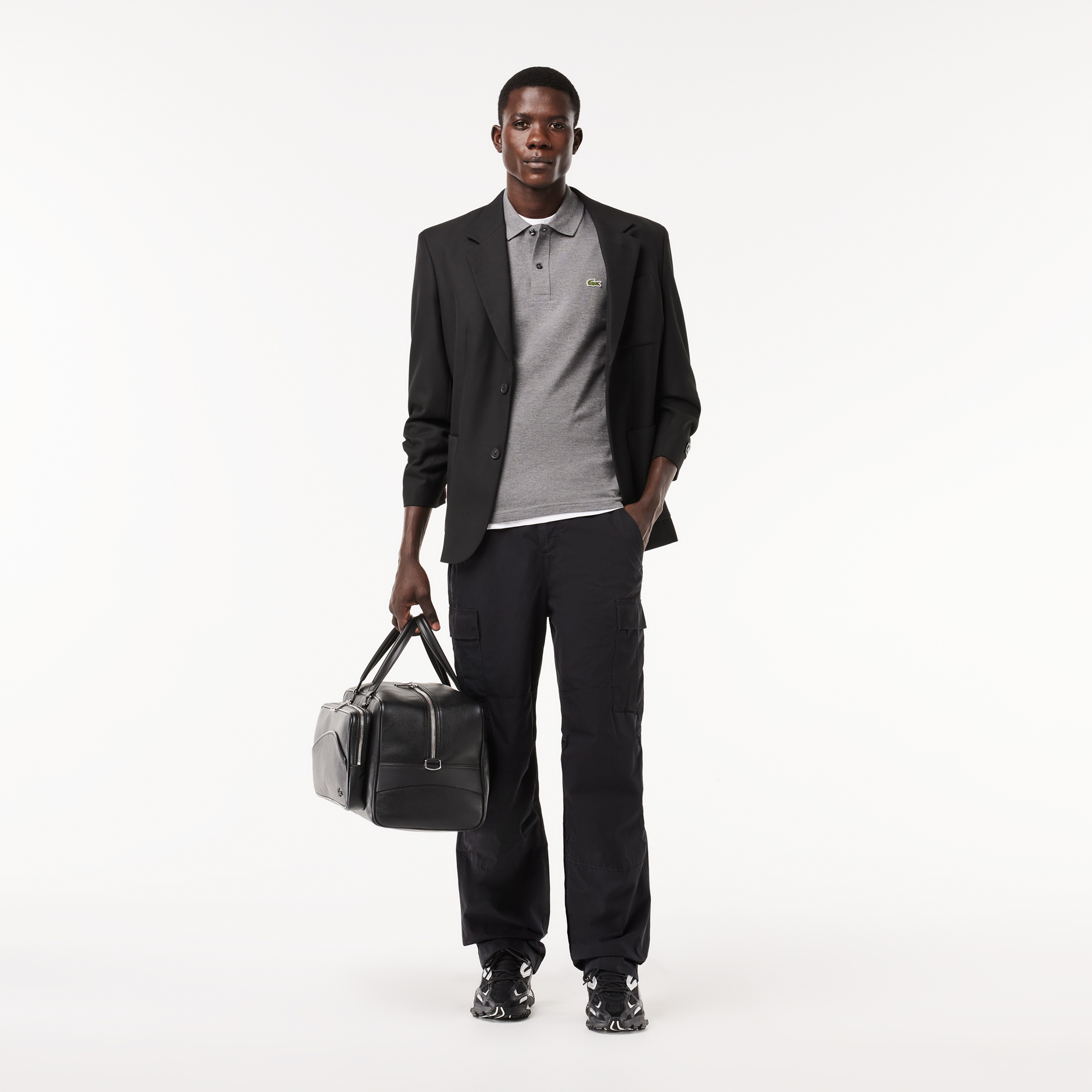 L.12.12 Erkek Slim Fit Gri Polo