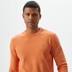 Erkek Regular Fit Bisiklet Yaka Turuncu Kazak