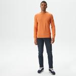 Erkek Regular Fit Bisiklet Yaka Turuncu Kazak
