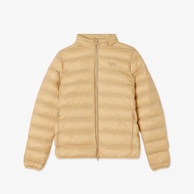 Kadın Dik Yaka Kapitone Bej Mont