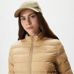 Kadın Dik Yaka Kapitone Bej Mont