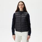 Kadın Dik Yaka Kapitone Siyah Yelek