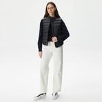 Kadın Dik Yaka Kapitone Siyah Yelek